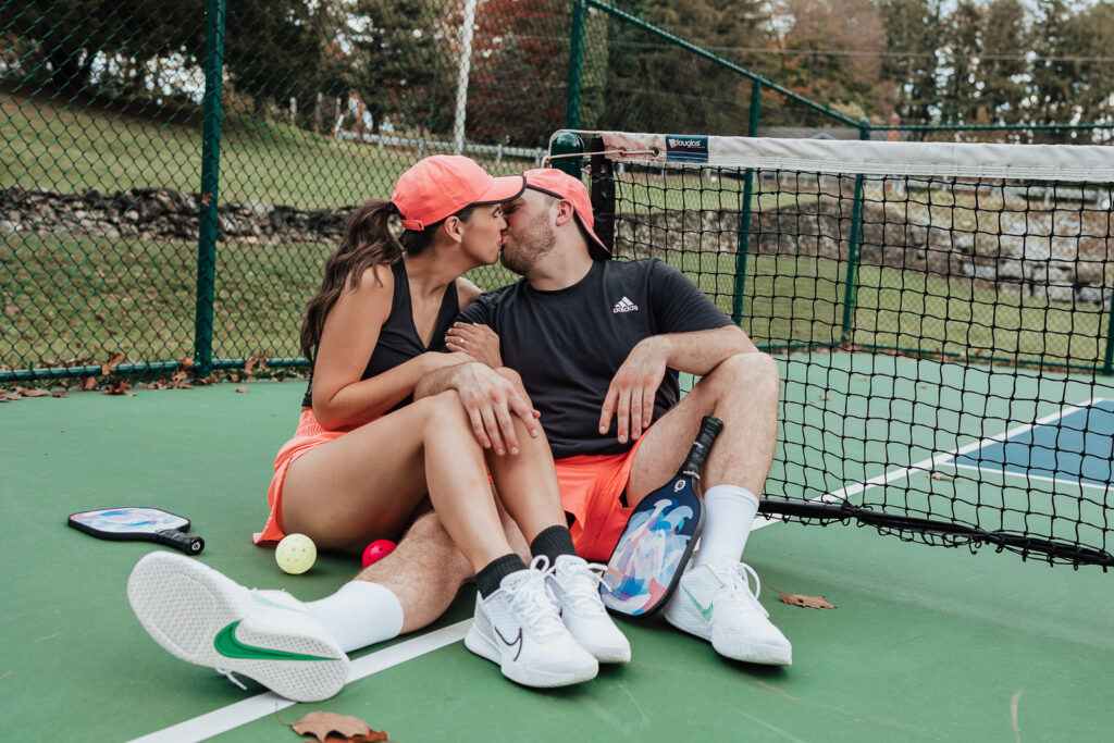 pickleball Engagement Photos in Lancaster, PA at buchmiller park