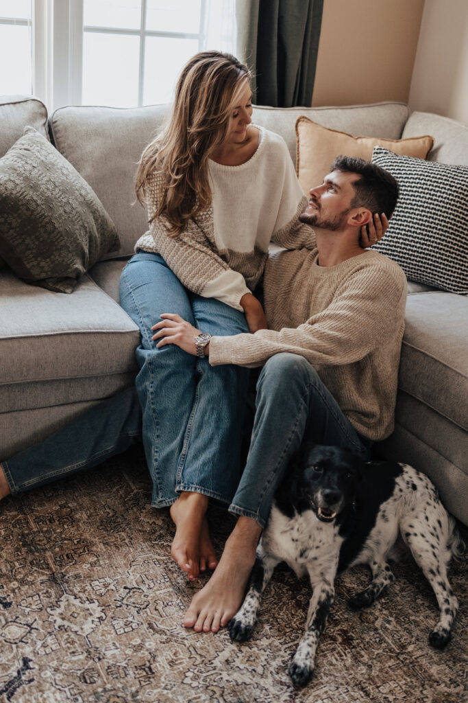 In-Home Engagement Photos in Phoenxiville, PA